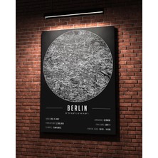Mini Street Map Berlin 50 x 70 cm Şehir Haritası Kanvas Tablo
