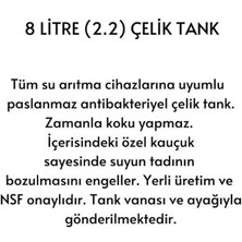 Kaya Group Su Arıtma Cihazı 8 Litre (2.2 Galon) Antibakteriyel Tank +Tank Vanası