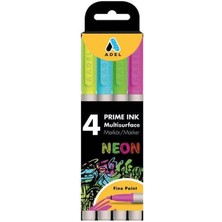 FKM Adel Marker Kalem 4 Lü Neon Renk - Adel