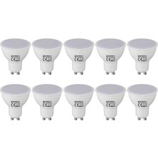 Repplam 10'Lu Paket 6w - 62w Dim Edilebilir Gu10 Led Ampul Beyaz Işık 390 Lümen Dimli Led Ampul Çanak Spot Ampul