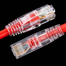 Gorgeous 50 Adet Cat6 RJ45 Konektörü Utp Kablosu Ethernet Jakı 8P8C Ağ Cat 6 6.5mm RJ45 Kapaklı Modüler Fişler (Yurt Dışından)