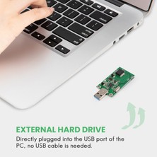 Gorgeous Msata Adaptörü, Msata - USB 3.0 Adaptörü, USB Msata SSD Okuyucu, Sata Dönüştürücü Taşınabilir Flash Sürücü Harici Sabit Sürücü (Yurt Dışından)