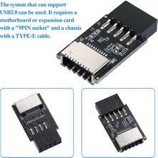 Gorgeous USB 2.0 Ön Panel Başlığı USB 9pin - USB 2.0 Type-E Dahili Adaptör Anakart Fiş Adaptörü (Yurt Dışından)