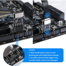 Gorgeous USB 2.0 Ön Panel Başlığı USB 9pin - USB 2.0 Type-E Dahili Adaptör Anakart Fiş Adaptörü (Yurt Dışından)