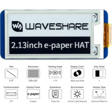 Gorgeous Waveshare 2.13 Inç E-Mürekkep Ekran Şapka, Siyah, Beyaz Iki Renkli 250X122 Piksel E-Kağıt Ekran LCD Raspberry Pi 4b/3b+/3b/2b/sıfır (Yurt Dışından)