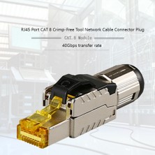 Gorgeous Cat8 RJ45 Konnektör Fişi Sıkma Aleti Olmadan Cat8 40GBPS Çinko Alaşım Korumalı Ağ Kablosu Fişi RJ45 Arayüzü (Yurt Dışından)