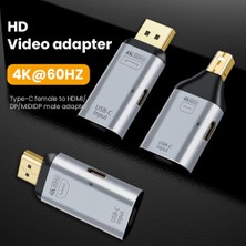 Gorgeous USB C Adaptörü Type-C Dişi - HDMI Uyumlu Dp Minidp Erkek Adaptör Hd Video 4K@60Hz (Mını Dp Uyumlu Arayüz) (Yurt Dışından)