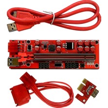 Gorgeous Adet Yeni VER016 Pro Pcı-E 1x Ila 16X Gpu Uzatma Kablosu Yükseltici Kart LED Sıcaklık/gerilim Ekran Btc Madencilik Için (Yurt Dışından)