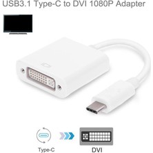 Gorgeous Usb3.1 Type-C - DVI Hd Dönüşüm Kablosu 1080P Taşınabilir Genişletilmiş Güç Adaptörü Kablosu Konnektör Dönüştürücü (Yurt Dışından)