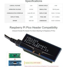 Gorgeous Ahududu Pi Pico Için Waveshare 2.23 Inç OLED Ekran Modülü, 128X32 Piksel Gömülü SSD1305 Sürücü, 4-Wire SPI/I2C Arayüzü (Yurt Dışından)