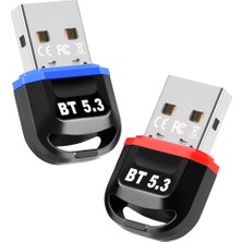 Gorgeous USB Bluetooth 5.3 Adaptörü USB Bluetooth Alıcısı Dizüstü Bilgisayarı Destekler Masaüstü Bluetooth Kulaklık Alıcı Verici Kırmızı (Yurt Dışından)