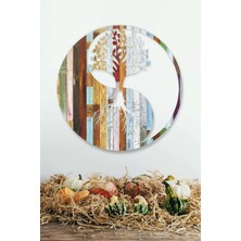 Unt  Yin Yang Yaşam Ağacı Duvar Dekoru - Süsü, Ahşap Dekoratif Renkli Tablo