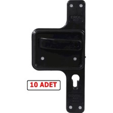 Erol Kilit Güvenli ve Kırılmaz Bariyerli Kapı Kolu Siyah Ayna-Siyah Kol 10 Takım