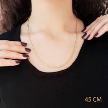 Ferizz  Altın Kaplama 2,5mm Kalınlıkta Burgu Halat Zincir