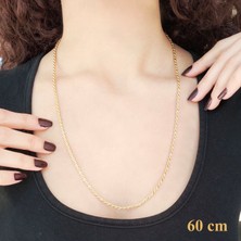 Ferizz  Altın Kaplama 2,5mm Kalınlıkta Burgu Halat Zincir