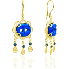 Doğan Silver Gümüş Telkari İşlemeli Midyat Süryani Nazar Boncuğu Küpe DGN21556