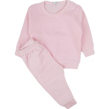 Mini Okyanus Puantiyeli Bebek Pijama Takımı Pembe