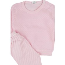 Mini Okyanus Puantiyeli Bebek Pijama Takımı Pembe