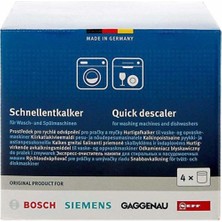 Bosch Çamaşır ve Bulaşık Makineleri Için Hızlı Kireç Çözücü 4'lü Paket