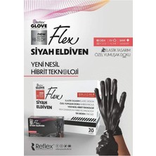 Reflex Glove Pudrasız Tek Kullanımlık Siyah  Eldiven L - XL Beden 20 Kutu 1 Koli