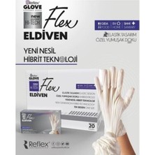 Reflex Glove Pudrasız Tek Kullanımlık Beyaz  Eldiven L - XL Beden 20 Kutu ( 1 Koli )