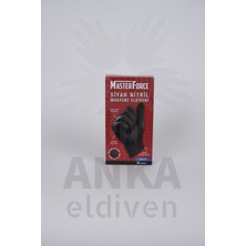 Masterforce Master Force Nitril Pudrasız Kalın Siyah Eldiven L 50'li