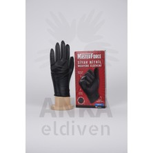 Masterforce Master Force Nitril Pudrasız Kalın Siyah Eldiven XL 50'li