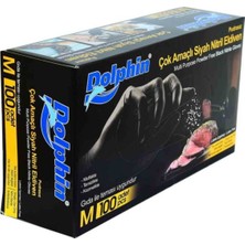 Dolphin Çok Amaçlı Pudrasız Siyah Nitril Eldiven (M)