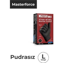 Masterforce Master Force Balık Sırtı Nitril Eldiven (L Beden) 50'li Siyah