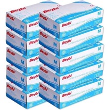Beybi  Eldiven Small Pudralı Lateks 100'lü Paket (M) (10 Paket)