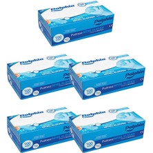 Dolphin Mavi Nitril Eldiven Pudrasız (L) 100'lü Paket 5 Adet