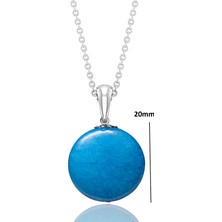 Tesbih Atölyesi Sertifikalı Mavi Akik Taşı Kolye - 1.kalite