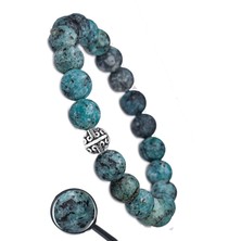 Tesbih Atölyesi Sertifikalı Aaa+ Mavi Kuvars Taşı Bileklik - Gümüş Aparatlı