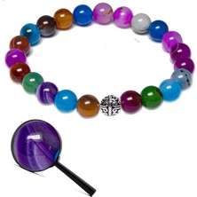 Tesbih Atölyesi Sertifikalı Mix Akik Taşı Bileklik (Gümüş Aparatlı)