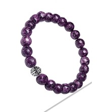 Tesbih Atölyesi Sertifikalı Fasetli Çeroit Taşı Doğal Taş Bileklik (Gümüş Aparatlı)