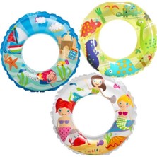 Eleven Markets Renkli Plaj Hayvanları Figürlü 61 cm Çocuk Simidi Mavi Renkli Eğlenceli Tasarım