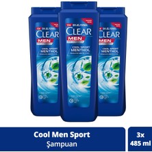 Clear Men Kepeğe Karşı Etkili Şampuan Ferahlatıcı Mentol Etkisi 485 ml x 3