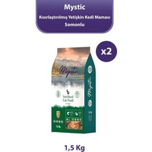 Mystic Kısırlaştırılmış Somonlu Kedi Maması 1.5 kg X2 3 kg
