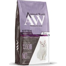 Animal World Kitten Tavuk Balık ve Karidesli Yavru Kedi Maması 15 kg