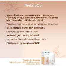 TheLifeCo Organik Roll-On Deodorant White Flowers 60 ml (Aluminyumsuz, Alkolsüz, Doğal)