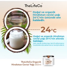 TheLifeCo Organik Hindistan Cevizi Yagi 250 ml (Soğuk Sıkım, Vegan)