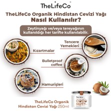 TheLifeCo Organik Hindistan Cevizi Yagi 250 ml (Soğuk Sıkım, Vegan)