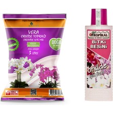 Mf Botanik Tropikal Orkide Özel Sıvı Besini ve Orkide Toprağı Seti