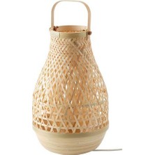 IKEA Bambu Abajur Meridyendukkan Bambu, 36 cm Masa Lambası Dekorasyon