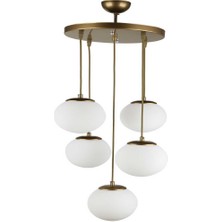 Begüsa Alegro 5'li Avize Eskitme Beyaz Cam