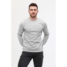 Mualta-Bisiklet Yaka Gri 20/10 Iki Iplik Kışlık Iş Sweatshirt