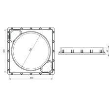 Luxwares 40X40 Menteşeli Rögar Kapağı / Çerçeve + Düz Kapak