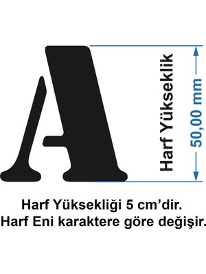 Ada Sanatsal Stencil Harf Boyama Şablonu 5 cm Yükseklik, 30 Karakter X005