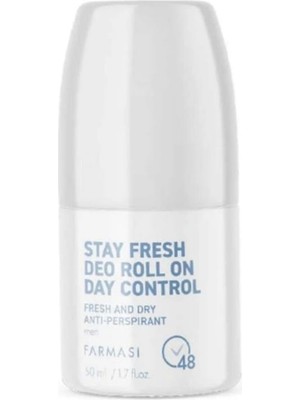 Farmasi Stay Fresh Deo Roll On Day Control 50 ml Erkekler İçin Ferah ve Kuru Koku