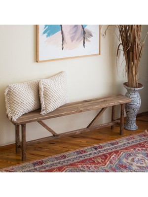 Vogel Home Design Bank Bench Ahşap Rustik Stil Eskitme Bench Bank